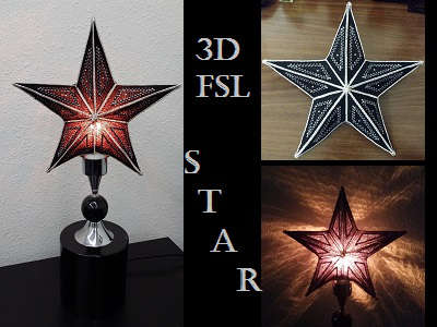 FSL Star Lamp or Tree Topper Embroidery Machine Design