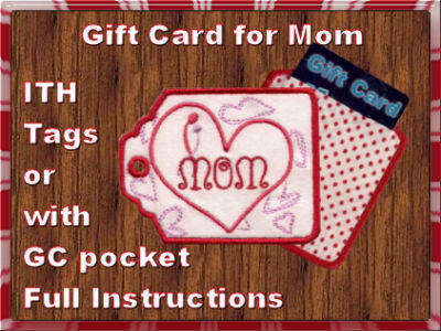 Gift Card Holders for Mom Embroidery Machine Design