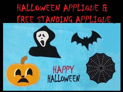 Halloween Applique and More Embroidery Machine Design