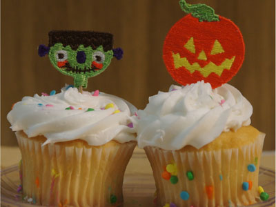 Halloween Cupcake Picks Embroidery Machine Design