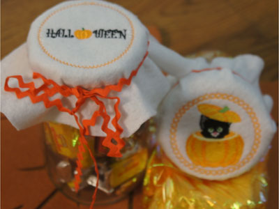 Halloween Jar Covers Embroidery Machine Design