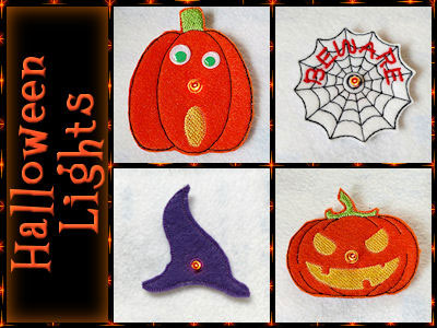 Halloween Lights Embroidery Machine Design