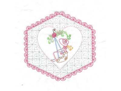Heart of Elly Sunbonnet Quilt Blocks Embroidery Machine Design