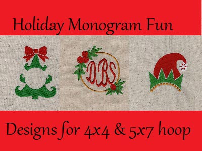 Holiday Monogram Fun Embroidery Machine Design