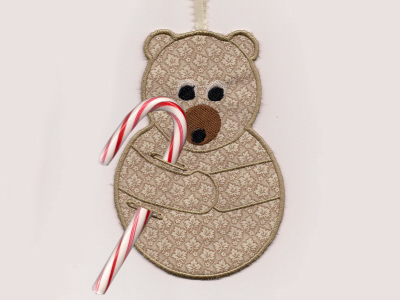 In The Hoop Candy Cane Ornaments Embroidery Machine Design