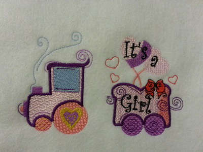 Its a Girl Train Embroidery Machine Design