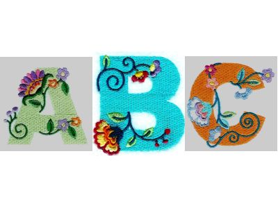 Jacobean Alphabet Embroidery Machine Design