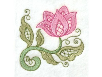 Jacobean Lace Flowers Embroidery Machine Design