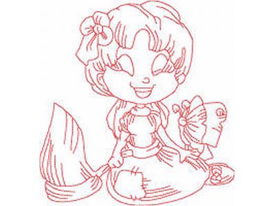 JN Butterfly Girls Embroidery Machine Design