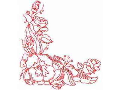 JN Floral Corners Embroidery Machine Design