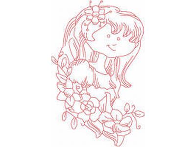 JN Flower Girls Embroidery Machine Design