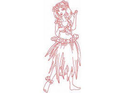 JN Hawaiian Girls Embroidery Machine Design