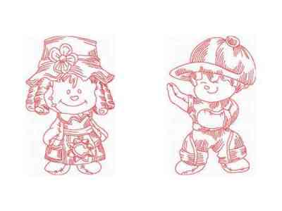 JN Rag Dolls Boys and Girls Embroidery Machine Design