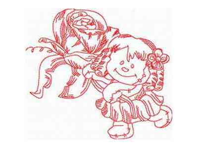 JN Rag Dolls Flowers Embroidery Machine Design