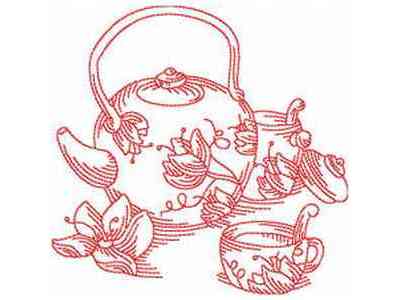 Embroidery Designs from Perfect Little Stitches -- 2&quot; Small Teapot