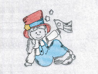 4th of July Country Girls Embroidery Machine Design