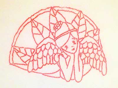 Line Art Christmas Angels Embroidery Machine Design