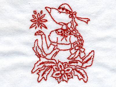 Line Art Lovely Sunbonnets Embroidery Machine Design