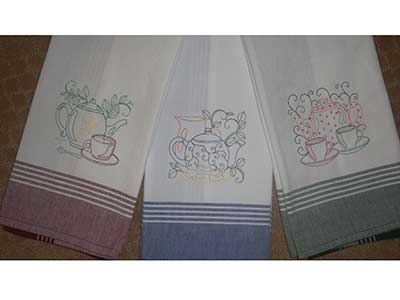 Line Art Tea Pots Embroidery Machine Design