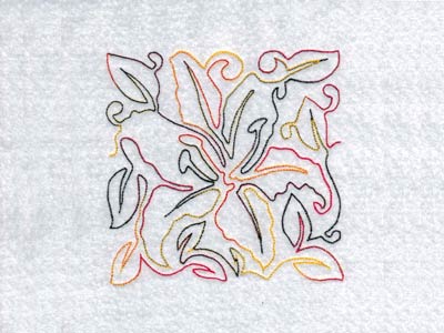 Lineart Lily Blocks Embroidery Machine Design