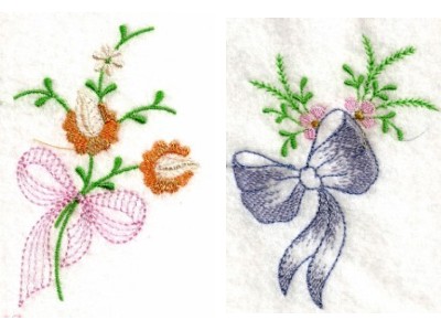 Linen Bows Embroidery Machine Design