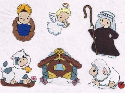 The Little Christmas Crib Embroidery Machine Design