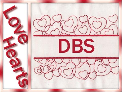 Love Hearts Embroidery Machine Design