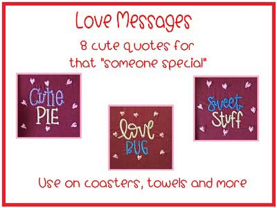 Love Messages Embroidery Machine Design