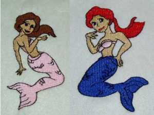 Mermaids Embroidery Machine Design