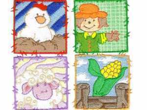 Mini Farm Blocks Embroidery Machine Design