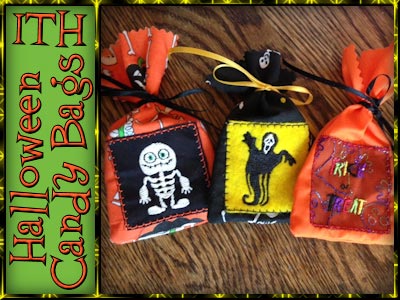 Mini Halloween Candy or Gift Bags Embroidery Machine Design
