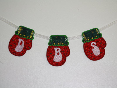 Mitten Banner Embroidery Machine Design