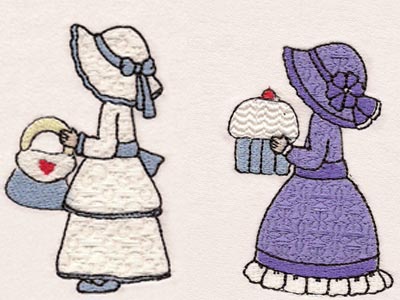 Mix and Match Sunbonnet Girls Embroidery Machine Design