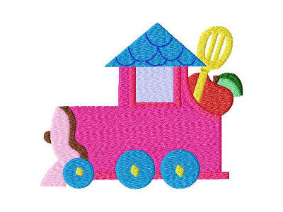 Modular Kitchen Trains Embroidery Machine Design