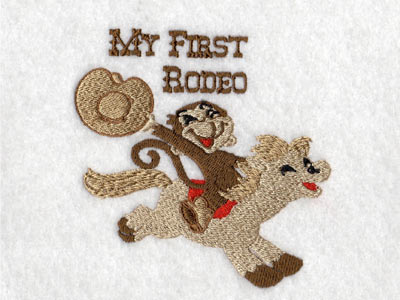 Monkey Cowboys Embroidery Machine Design