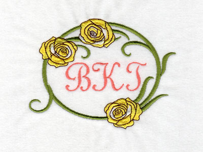 Floral Monogram Frames Embroidery Machine Design