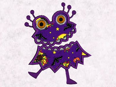 Monster Mash Girls Embroidery Machine Design