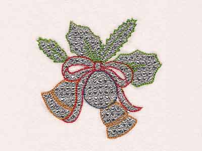 Mylar Christmas Bells Embroidery Machine Design