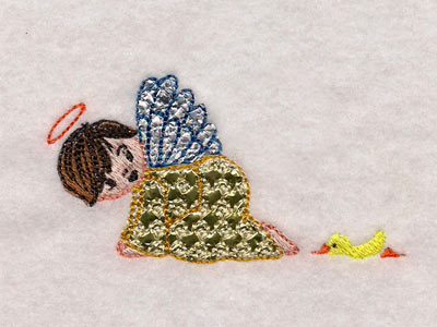 Mylar Cute Angels Embroidery Machine Design