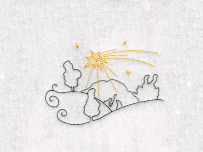 Nativity Color Lines Embroidery Machine Design