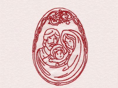 Decorative Nativity Ovals Embroidery Machine Design