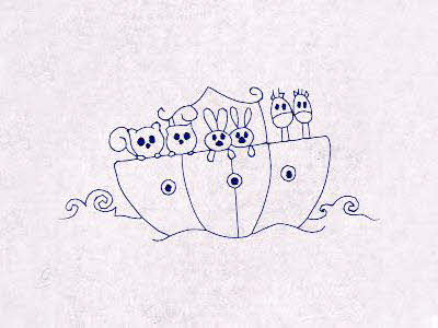 Noahs Ark Bluework Embroidery Machine Design