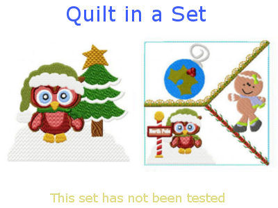 North Pole Owls Embroidery Machine Design