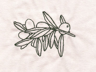 Olive Way Redwork Embroidery Machine Design