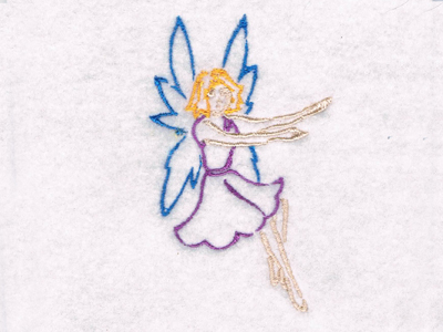 Outline Fairies Embroidery Machine Design