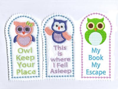 Owl Bookmarks Embroidery Machine Design