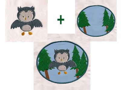 Owl Scenes 2 Embroidery Machine Design