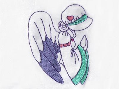 Partially Filled Angels Embroidery Machine Design