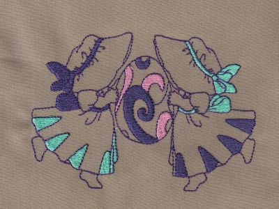 Partially Filled Easter Sunbonnets Embroidery Machine Design