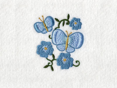 Poppies and Butterflies Embroidery Machine Design